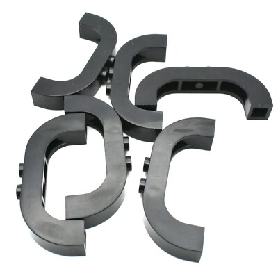 TCM BRICKS Black Brick Arch 1x5x2 Curved Top X6 Compatible Parts & Pieces