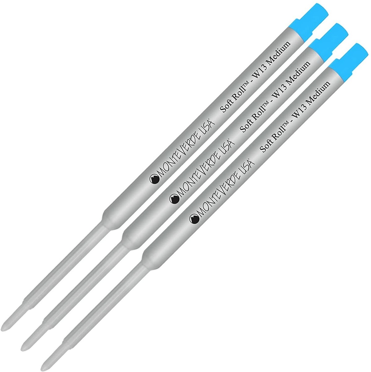 Monteverde P42 Ceramic Gel Ink Refills - 5 Pack Turquoise Fine Tip For Parker Style Pens