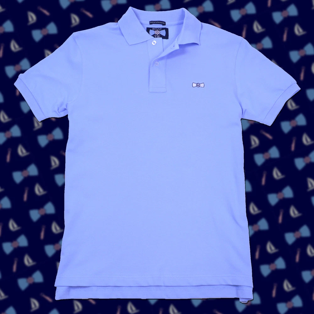 NWT Southern "Boat Tie" Polo Vineyard Cotton Tide Vines BABY BLUE X-LARGE XL