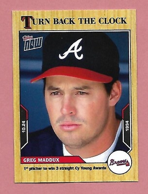 Greg Maddux 2021 Topps NOW Turn Back the Clock 3 Cy Young #207 FREE SHIP