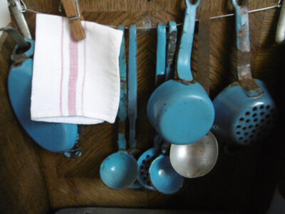 CUISINE IX -ÉME Jouet Ancien grand Modèle bois Complet Accessoires Tôle