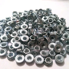 M6-1.0 / 6mm - Qty 50 - Class 8 Serrated Hex Flange Nuts DIN Zinc-Made In Usa