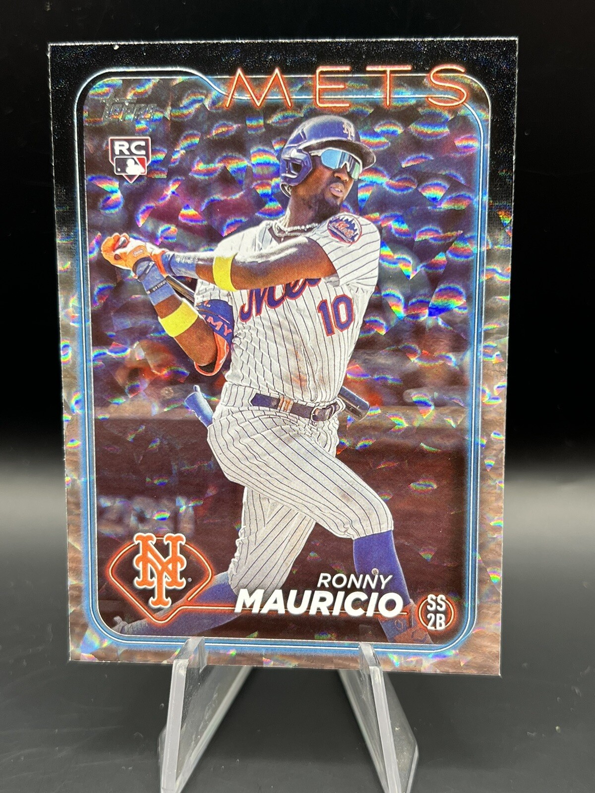 2024 Topps Series 1 Silver Crackle Foil #224 Ronny Mauricio Rookie New York Mets