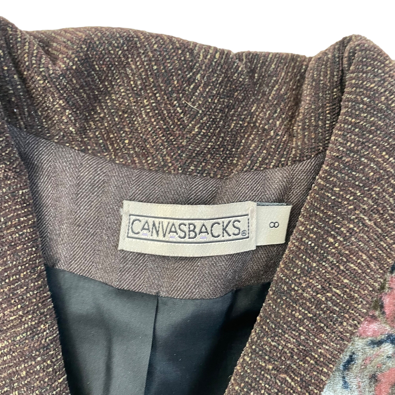 Canvasbacks Woman's VestPatchwork 8 Brown Boho - image 2