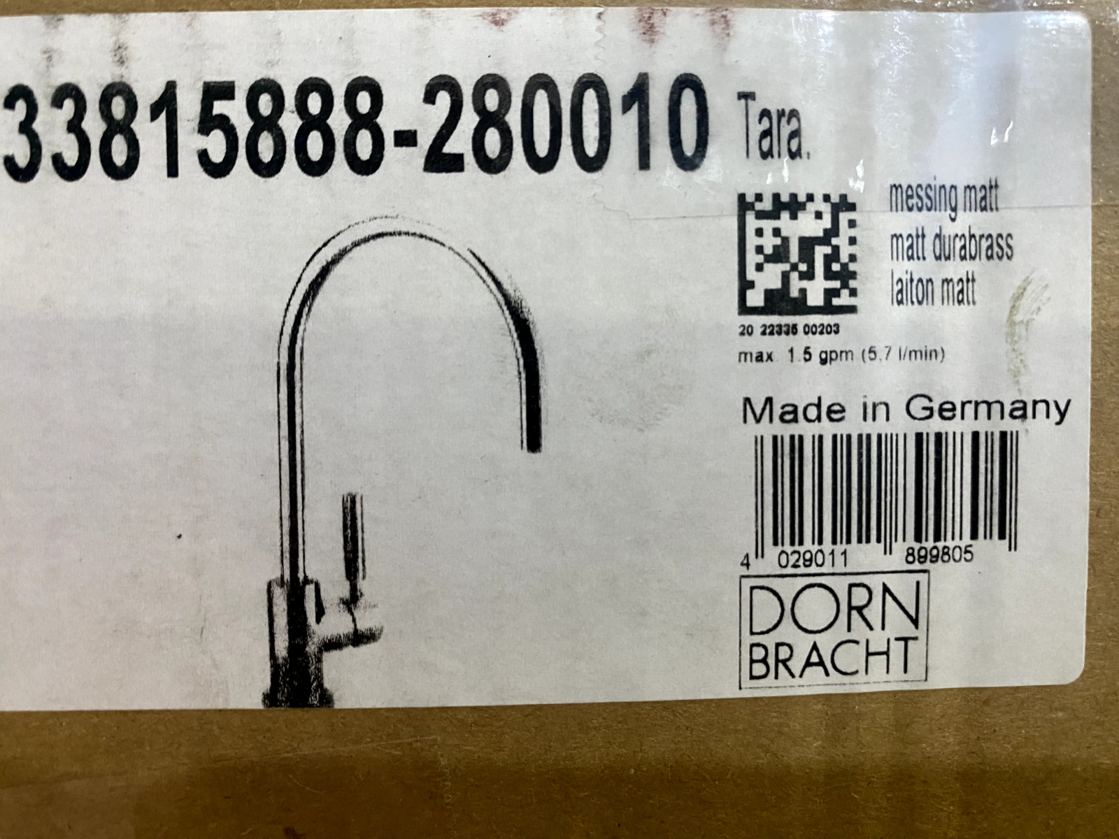 Dornbracht Tara Classic Kitchen Faucet 33815888-280010 -Brushed Durabrass (23Kt)