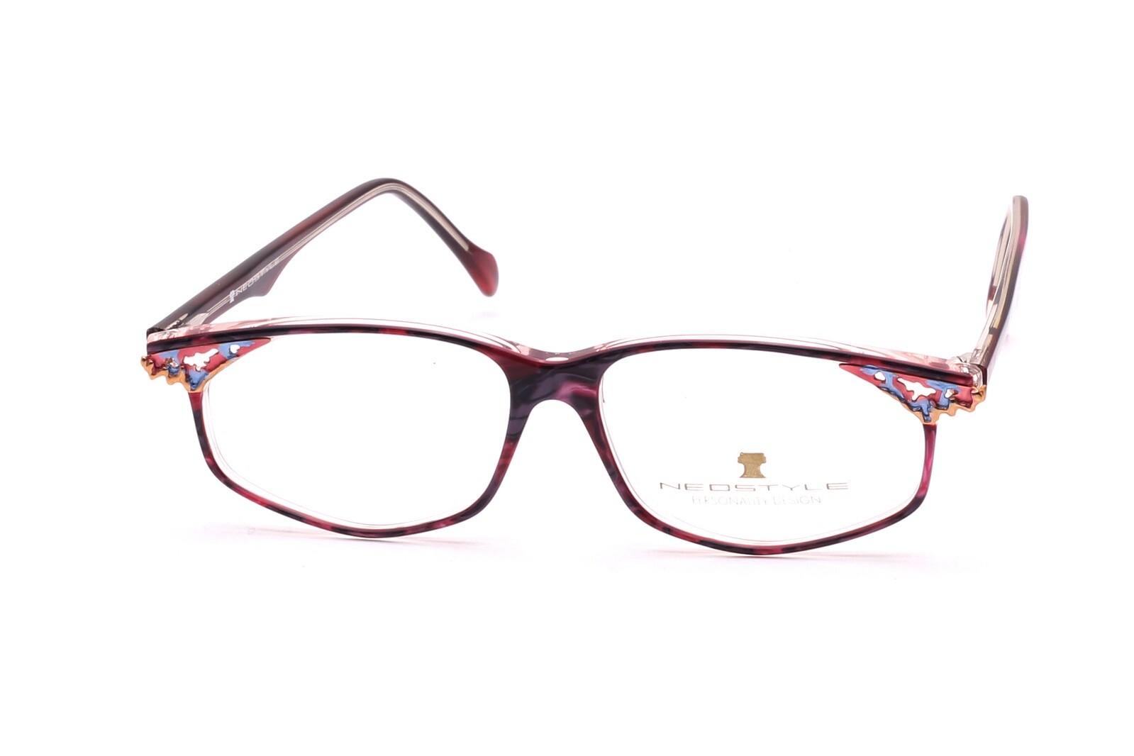 NEOSTYLE Brille Azetat Beauty 729 roter Marmor mit 2 kleinen SchmuckelementenK1