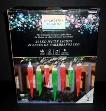 Gemmy Orchestra of Lights Color-Changing 24 LED Icicle Lights #1290084 NEW!!