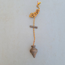 Rare VTG Original Large antique iron plumb bob leveling measuring carpenter tool