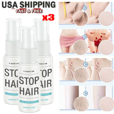 3x Stop Hair Growth Inhibitor Painless Hair Removal Spray Privates Shrink Pores