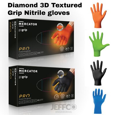 Mercator Nitril Mechaniker Handschuhe orange schwarz grün strapazierfähig Diamond Grip