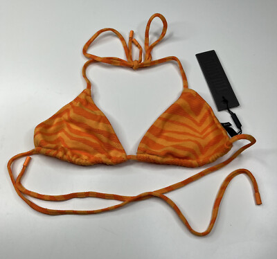 Triangl NWT orange zipper case Medium bikini Swimsuit top set sf6