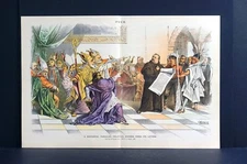 Grover Cleveland as Luther 1886 DIET of WORMS v U.S. SENATE PARALLEL Puck Print