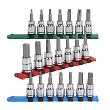 DURATECH 21PC Bit Socket Set 3/8'' Drive Torx Allen Bit Socket S2 Bit Metric SAE