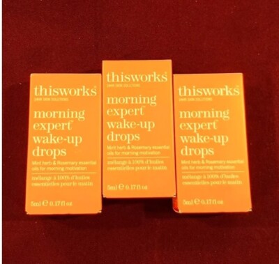 3pc ThisWorks Morning Expert Wake-up Drops- Wake Up Aromatherapy Blend 5ml