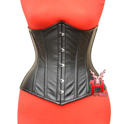 Unterbrustkorsett Schwarz Leder Korsett Taillentraining Underbust Leather Corset