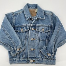 Kids Vintage Arizona Jean Denim Jacket Size Medium 5 Light Wash Distressing