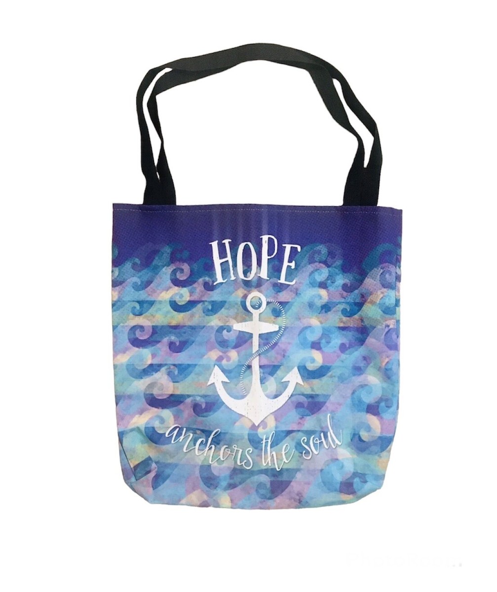 Society6 'Hope Anchors the Soul', 18” Open Colorful Open Tote Bag