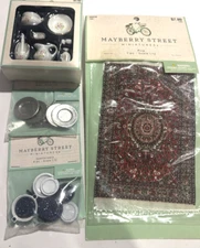Mayberry Street Miniature Mixed Lot dishes / bathroom accessories / rug