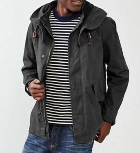 GAP Black Night Hooded Military Parka Coat Jacket 225739 NWT L