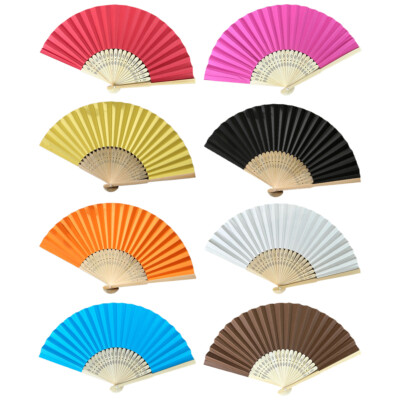 Hand Fan Bamboo Paper Fan Pocket Folding Fan Foldable Fans for Wedding Party DE