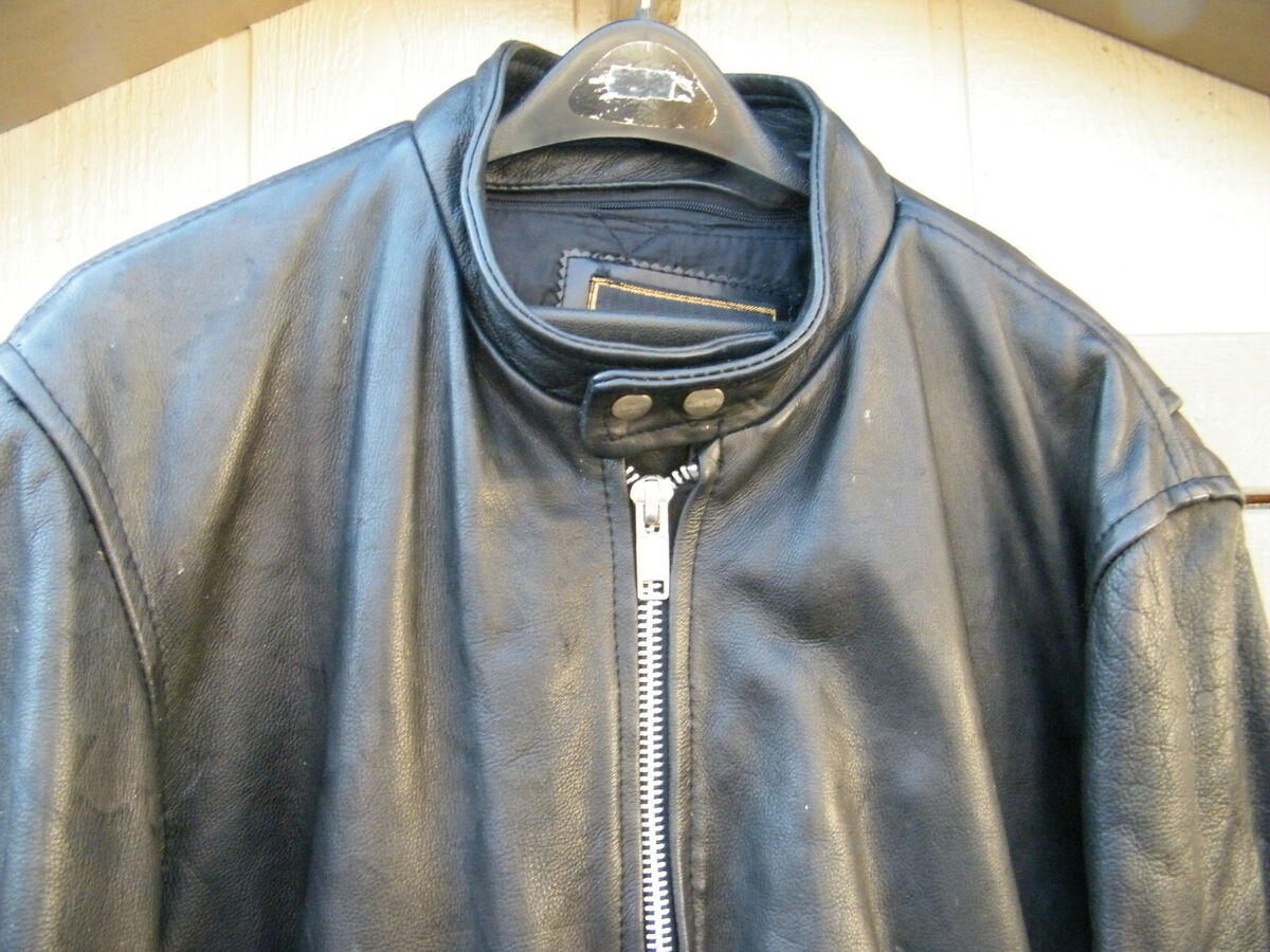 M M LEATHER Goods Black Lined Motorcycle Biker Riding Jacket M M LEATHER Goods Black Lined Motorcycle Biker Riding Jacket