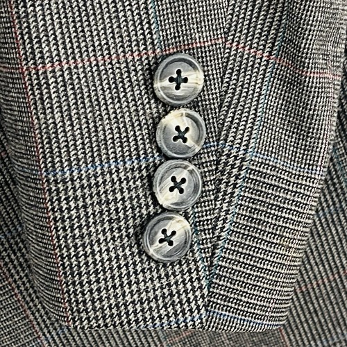 Vintage Burberrys Wool Sport Coat Blazer Mens 40/42R Brown Check Plaid Jacket - Picture 6 of 14