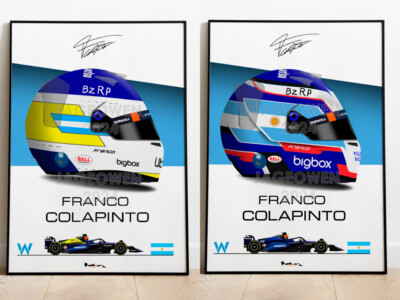 Franco Colapinto 2024 Williams F1 Helmet Print Scuderia GP UK - Main Image