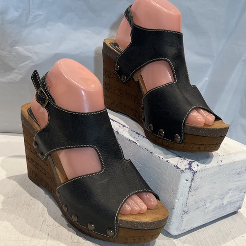 Sbicca Womens Black Wedge Shoes Sz 9 US EU 40 | eBay