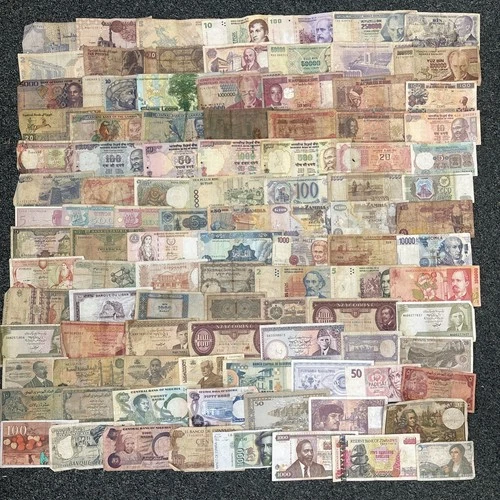 Collection Of 100 x World Foreign Banknotes - All Different LOT J