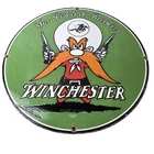 Vintage Winchester Porcelain Sign - Pistols Shooter Gas Service Pump Sign