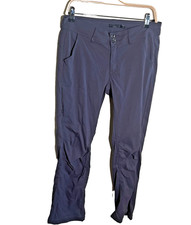 prAna Pants 8 Halle Gray Double Snap Roll Up Leg Stretch Zip Pocket Hiking Outdo