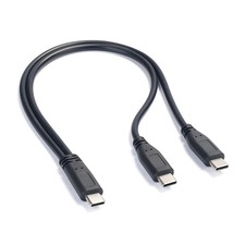 USB C Y Splitter Charge Cable, 1 Feet USB Type C Male to 2 Dual USB Type C Ma...