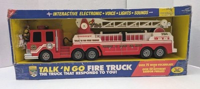 READ Vintage 1992 Buddy L Talk N' Go Fire Truck Voice Command Working! 23'' Long