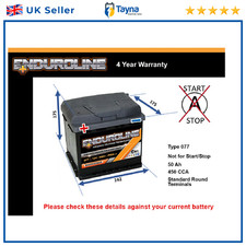 Battery fits CITROEN AMI 6 63 to 69 077 450A 50Ah 4Yr Warranty 210x175x190 New