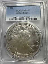 1996 PCGS MS67 American Silver Eagle $1 – Key Date – Certified High Grade