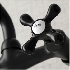 Traditional Style 2-Handle Kitchen Faucet, Black/