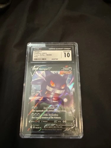 CGC 10 Gem Mint Gengar V Ultra Rare SWSH Fusion Strike 156/264 Pokemon