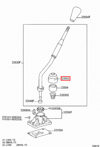 Genuine Hilux LN105 LN100 KZN205 KZN165 KZN130 KDN170 Gear Shift Lever Boot - Picture 5 of 20