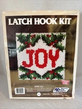 NEW National Yarn Crafts Latch Hook Kit JOY Christmas 12” X 12”