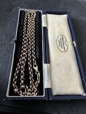 BOXED Long & Heavy Italy Vintage 9K  Gold Belcher Chain Necklace - 10.34g, 24"
