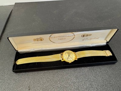 GENOVA Electronically Timed Swiss Bicentennial Liberty Watch Gold Tone Boxed
