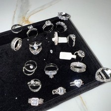 5 Ring Lot – Solid 925 Sterling Silver Mixed Styles Wholesale Bulk Jewelry