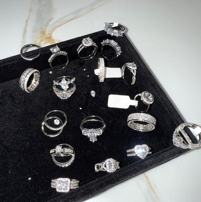 Ring Lot – Solid 925 Sterling Silver Mixed Styles Wholesale Bulk Jewelry 