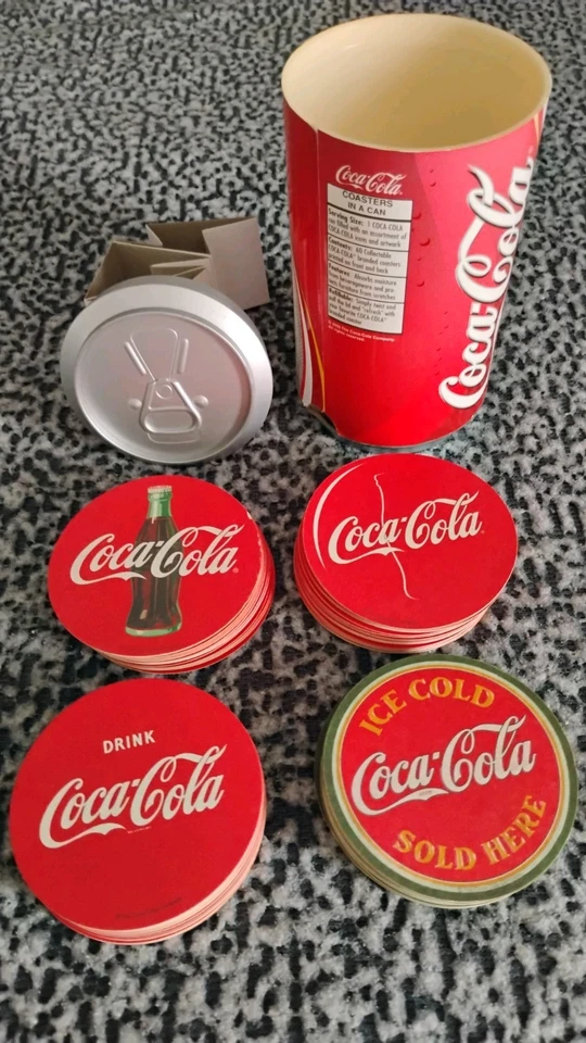Coca-Cola "Coaster In A Can" 60 Coasters, 4 Branded Designs - Image 2 of 4
