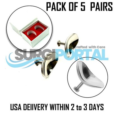 5  Pairs Corneal Shield  Laser Eye Shield German Stainless Steel SMALL 26mmx18mm