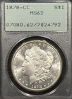1878-CC MORGAN DOLLAR PCGS MS62 RATTLER OGH