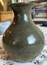 Vintage North Carolina NC Pottery Green Jugtown Vase
