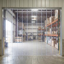 Plastic Vinyl Strip Door Curtain 16Feet Bulk Roll Clear PVC Curtain Waterproo...