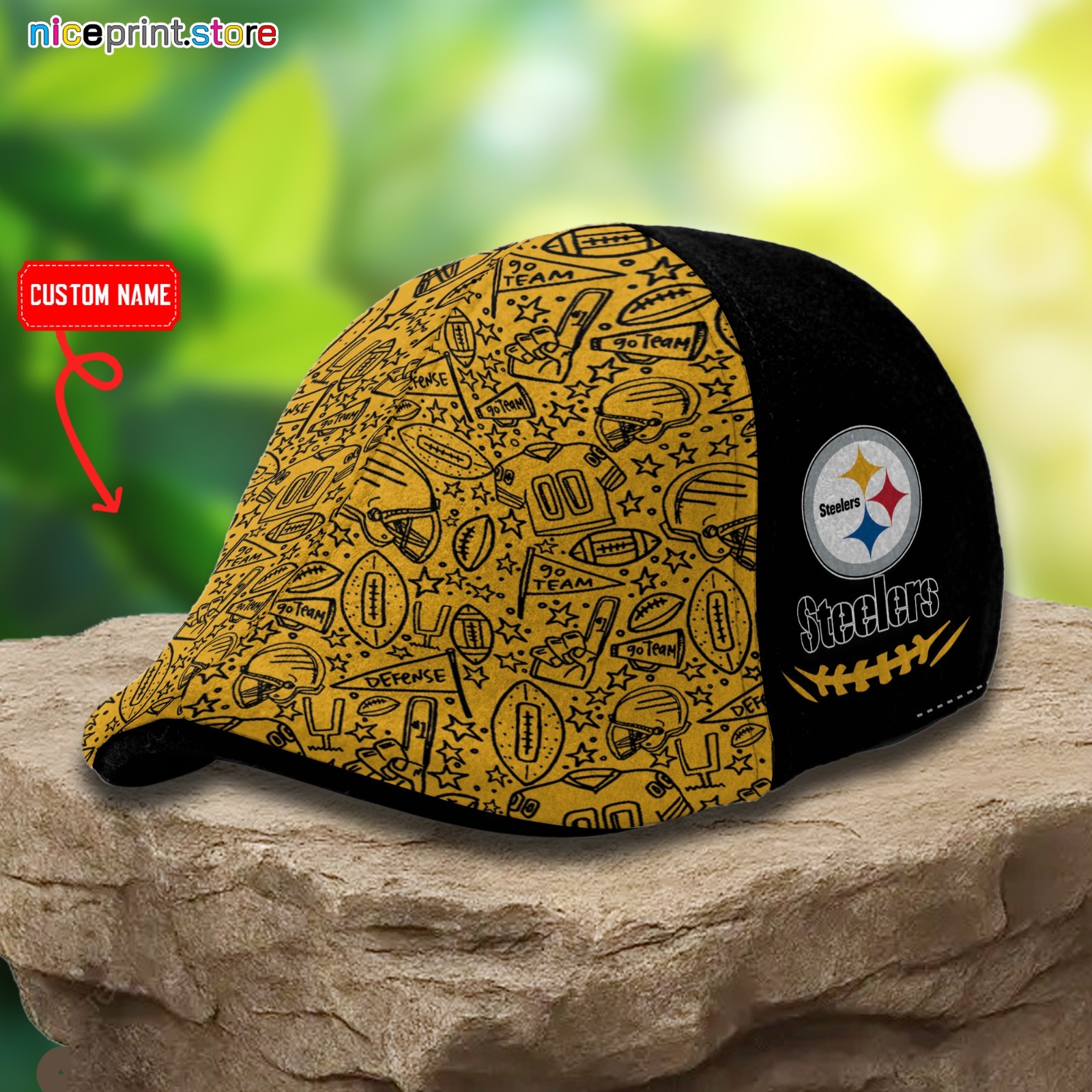 Pittsburgh Team Steelers Ivy Cap NFL Flat Cap Driving Cap Golf Cap For Men