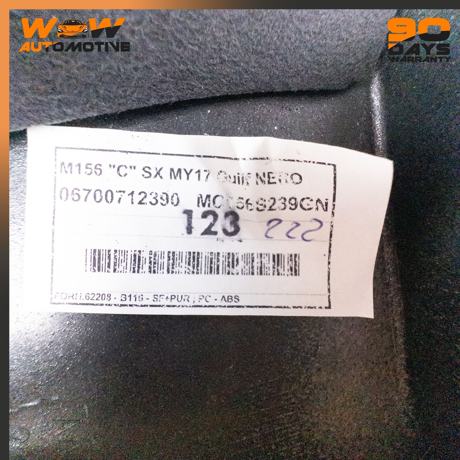 13-19 MASERATI QUATTROPORTE S Q4 REAR LEFT UPPER PILLAR COVER GUARD BLACK OEM